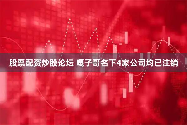 股票配资炒股论坛 嘎子哥名下4家公司均已注销